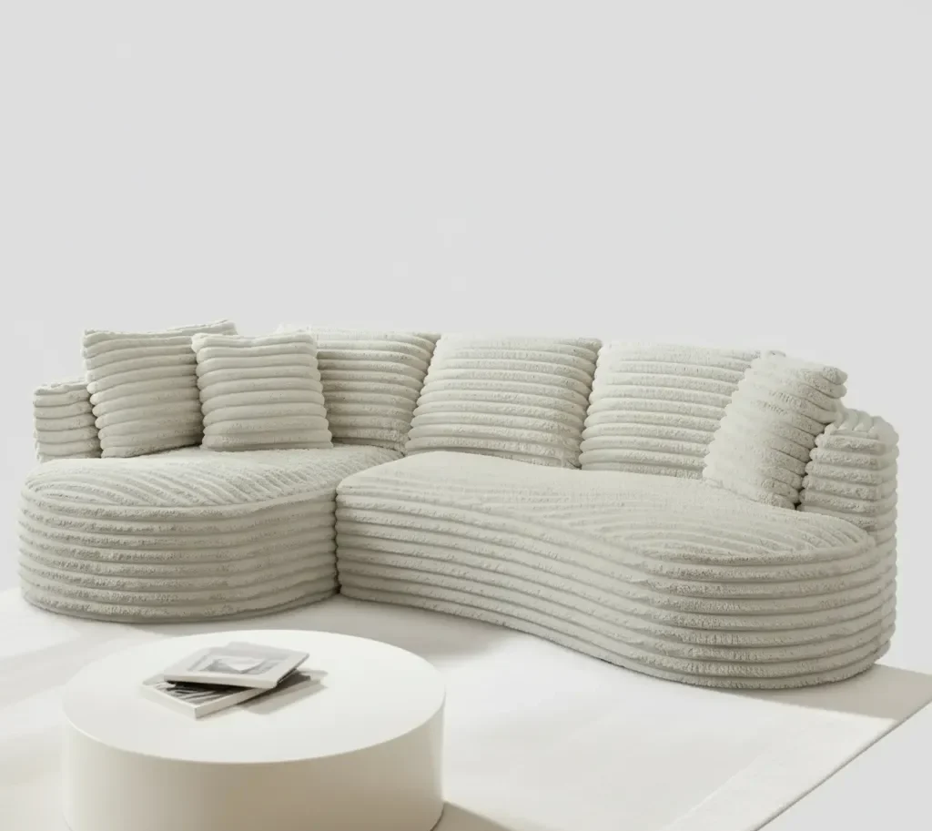 Curved Corduroy Sectional - Image 2